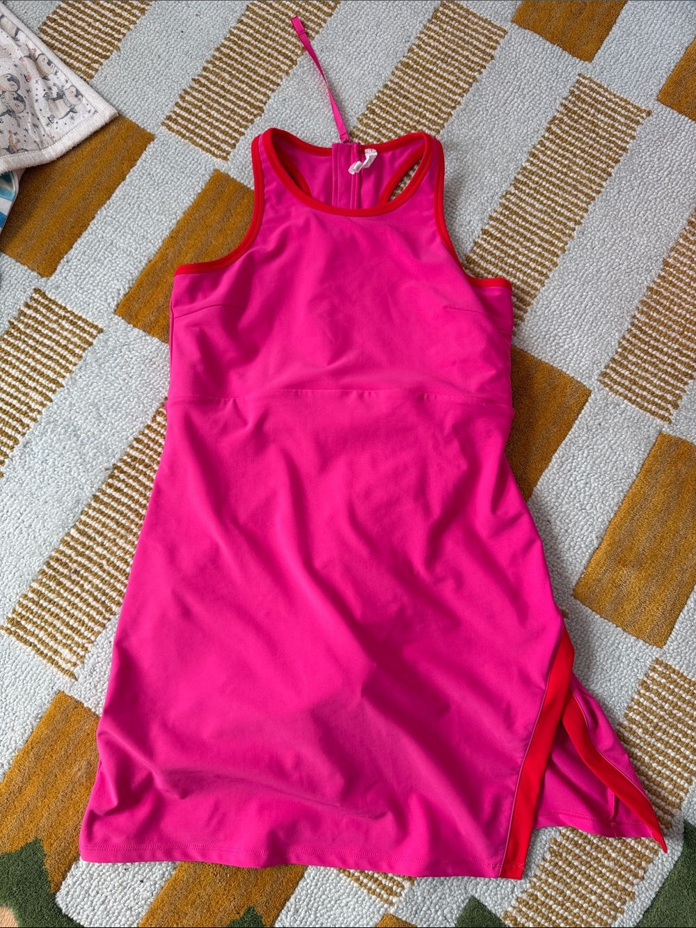 SAGE Collective neon pink/tomato red sporty dress with skort size women’s large